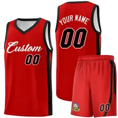Red White Classic Sports Uniform Basketball Jersey