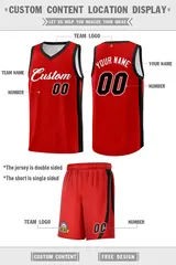Red White Classic Sports Uniform Basketball Jersey 2