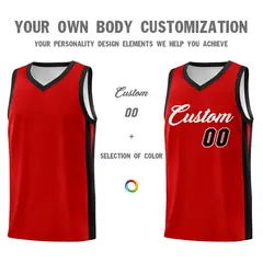 Red White Classic Sports Uniform Basketball Jersey 3