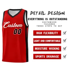 Red White Classic Sports Uniform Basketball Jersey 5