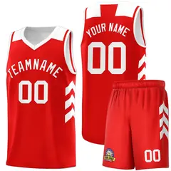 Red White Classic Sports Uniform Basketball Jersey