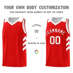 Red White Classic Sports Uniform Basketball Jersey 3