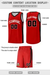 Red White Classic Sports Uniform Basketball Jersey 2