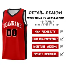 Red White Classic Sports Uniform Basketball Jersey 5