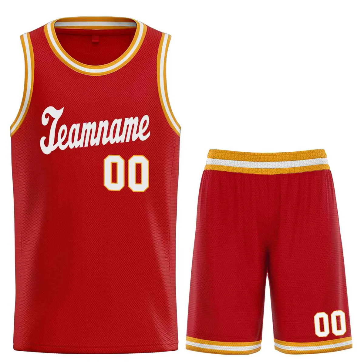 Red White Classic Sports Uniform Basketball Jersey