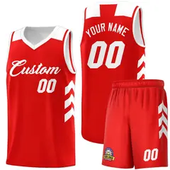 Red White Classic Sports Uniform Basketball Jersey