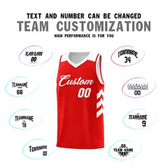 Red White Classic Sports Uniform Basketball Jersey 4