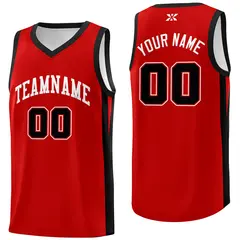 Red White Classic Sports Uniform Basketball Jersey