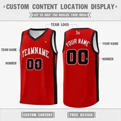 Red White Classic Sports Uniform Basketball Jersey 2