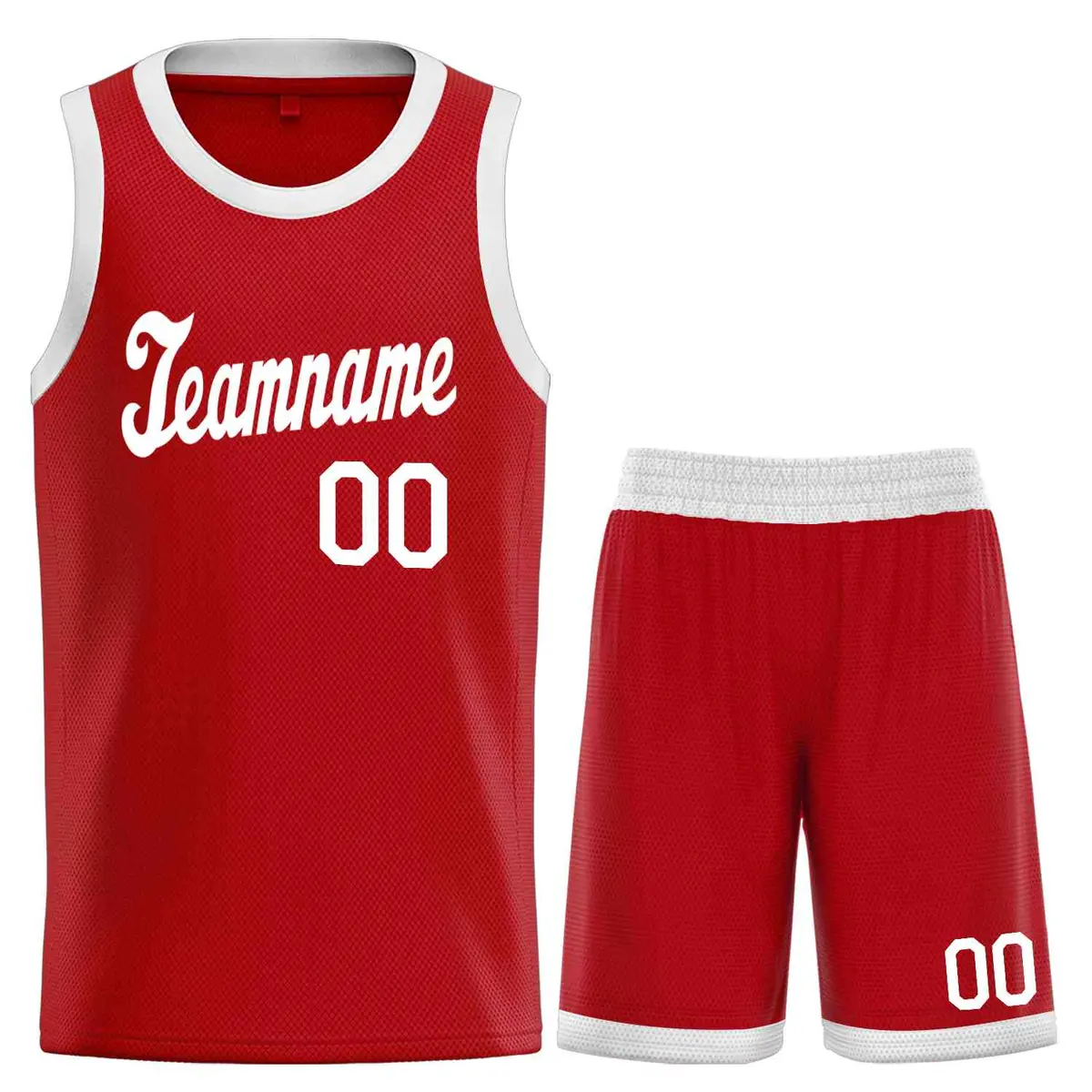 Red White Classic Sports Uniform Basketball Jersey