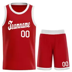 Red White Classic Sports Uniform Basketball Jersey