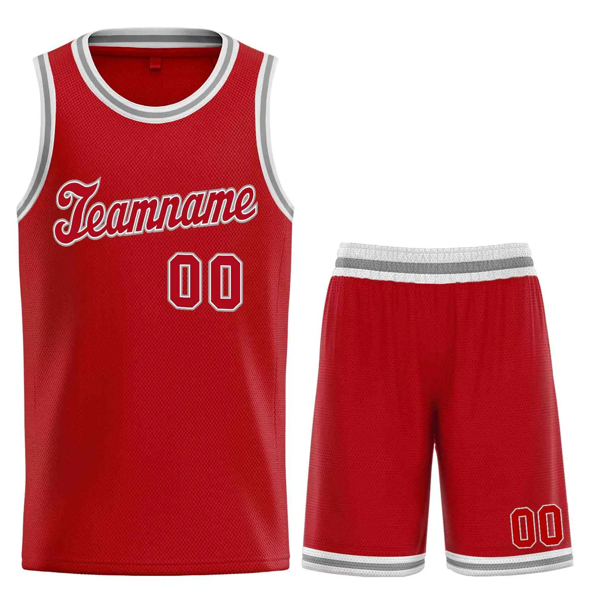 Red White Classic Sports Uniform Basketball Jersey