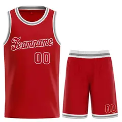 Red White Classic Sports Uniform Basketball Jersey