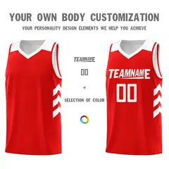 Red White Classic Sports Uniform Basketball Jersey 3