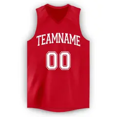 Red White Classic Tank Top Basketball Jersey 5