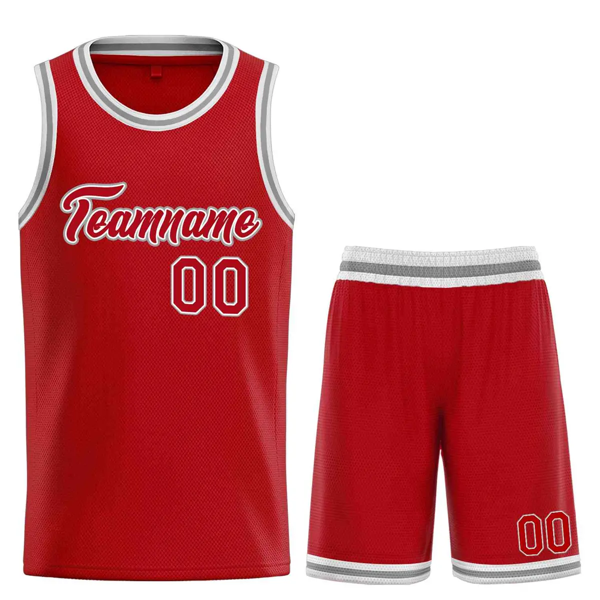Red White Classic Team Basketball Jersey