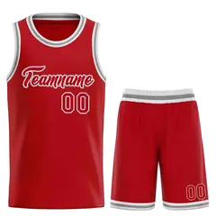 Red White Classic Team Basketball Jersey 1