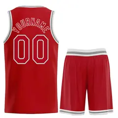Red White Classic Team Basketball Jersey 2