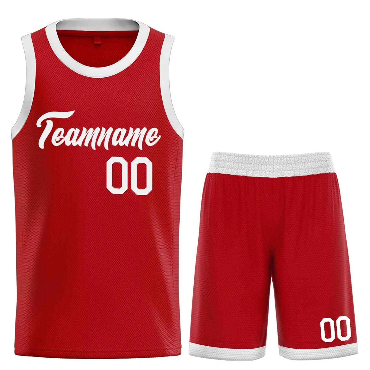 Red White Classic Team Basketball Jersey
