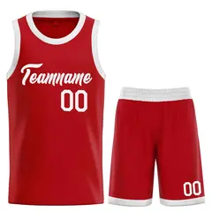 Red White Classic Team Basketball Jersey