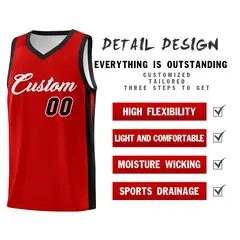 Red White Classic Tops Outdoor Basketball Jersey 4