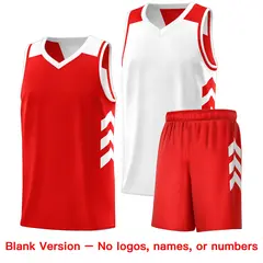 Red White Double Side Basketball Jersey 3