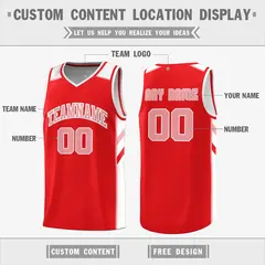 Red White Double Side Basketball Jersey 2