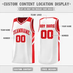 Red White Double Side Basketball Jersey 3
