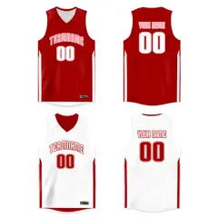 Red White Double Side Men/Boy Basketball Jersey