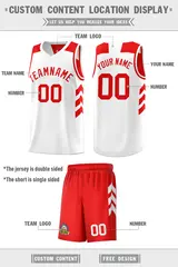 Red White Double Side Sets Basketball Jersey 2