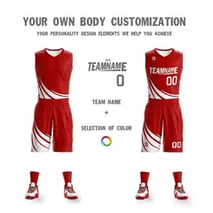 Red White Double Side Sets Sportswear Basketball Jersey 5