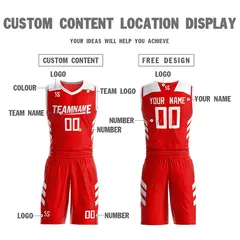 Red White Double Side Sets Sportswear Basketball Jersey 4