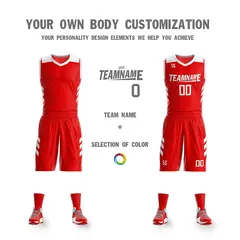 Red White Double Side Sets Sportswear Basketball Jersey 5