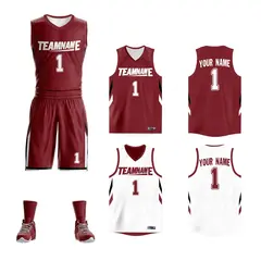 Red White Double Side Sets Sportswear Basketball Jersey