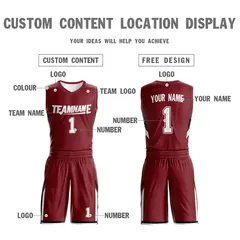 Red White Double Side Sets Sportswear Basketball Jersey 4