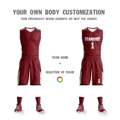 Red White Double Side Sets Sportswear Basketball Jersey 5