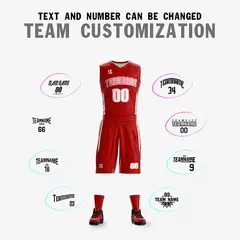 Red White Double Side Sets Sportswear Basketball Jersey 2