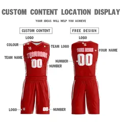 Red White Double Side Sets Sportswear Basketball Jersey 5
