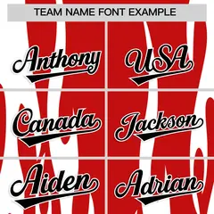 Red White Flame Pattern Authentic Pullover Baseball Jersey 3