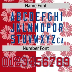 Red White Flower Graffiti Split Baseball Jersey 4