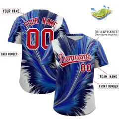 Red White Fluid Feather Graffiti Baseball Jersey 2