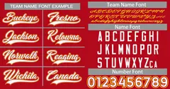 Red White-Gold Authentic Classic Baseball Jersey 3