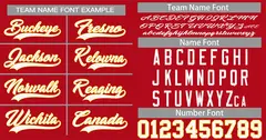 Red White-Gold Authentic Classic Baseball Jersey 3