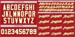 Red White-Gold Authentic Classic Baseball Jersey 3