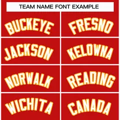 Red White-Gold Classic Hockey Jersey 3