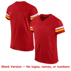 Red White-Gold Classic Style Mesh Authentic Football Jersey 5