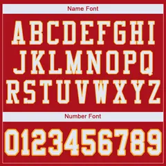 Red White-Gold Classic Style Mesh Authentic Football Jersey 7