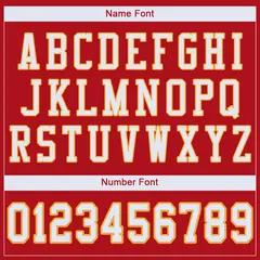 Red White-Gold Classic Style Mesh Authentic Football Jersey 3
