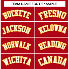 Red White-Gold Classic Varsity Full-Snap Letterman Jacket 5
