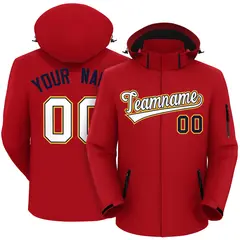 Red White-Gold Classic Waterproof Jacket